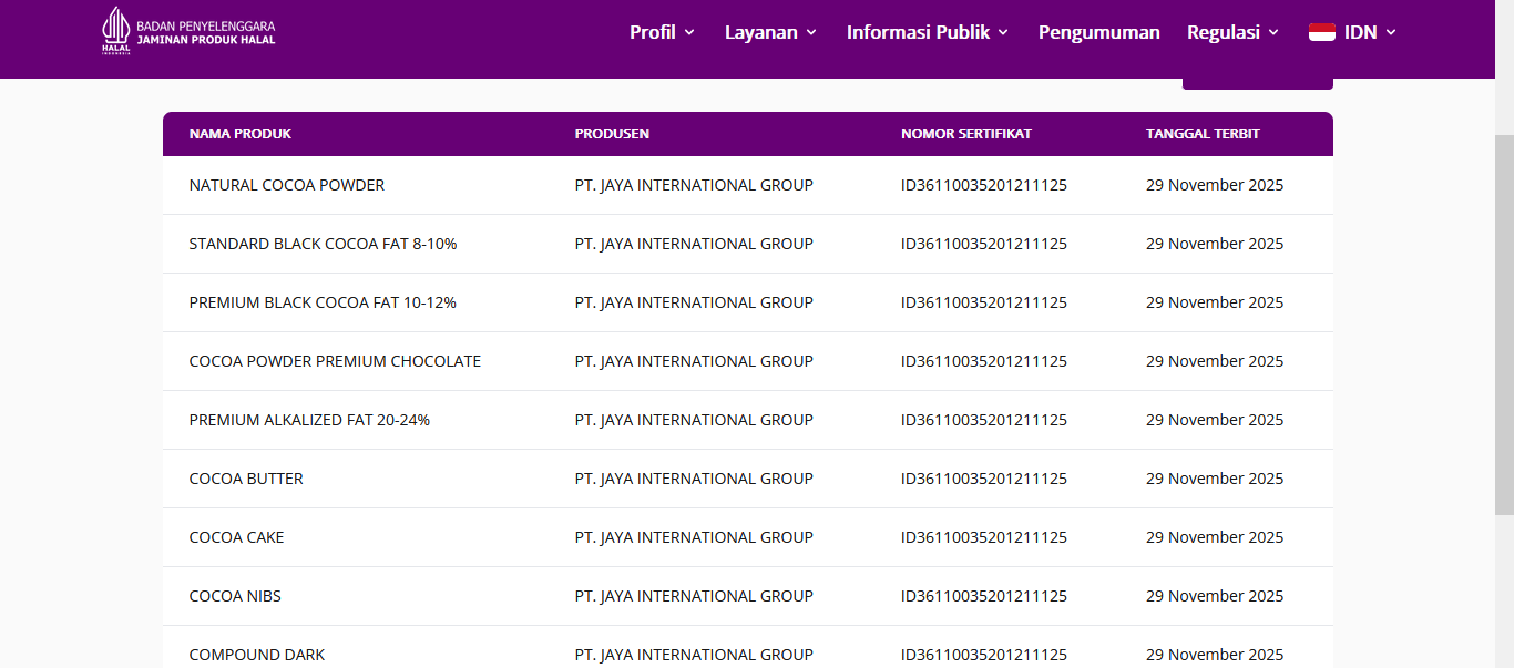 halal cocoa powder supplier indonesia